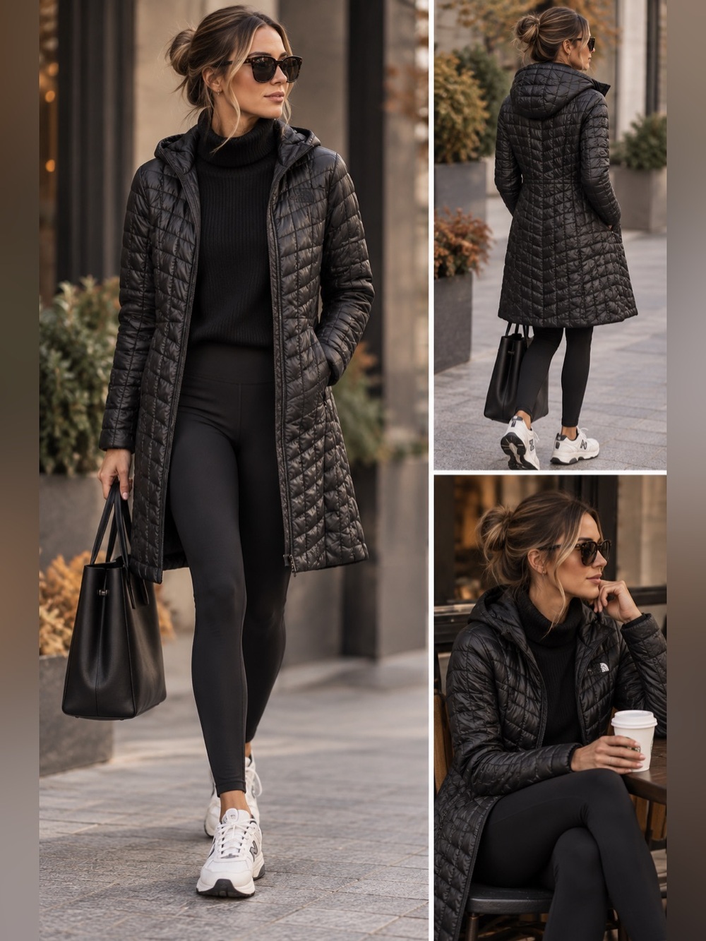 The North Face Women's Black Quilted Hooded Puffer Coat